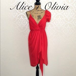 ALICE & OLIVIA SIZE 10 100% SILK DRESS